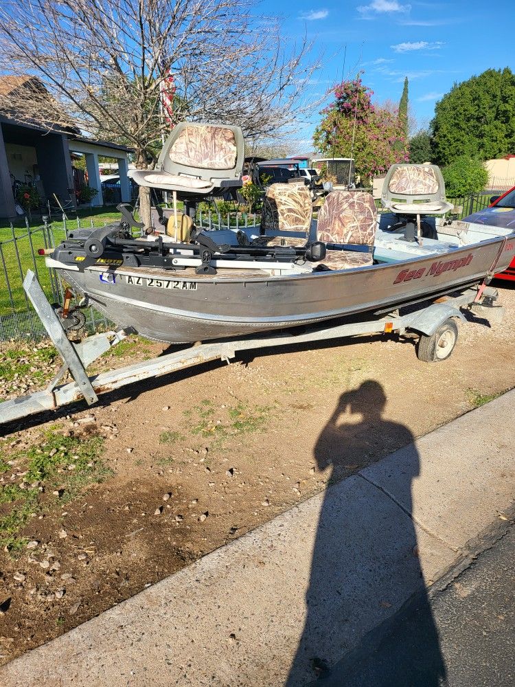 Twelve foot aluminum fishing boat