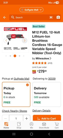 Milwaukee M12 Nibbler 16 gage Like New Conditions!