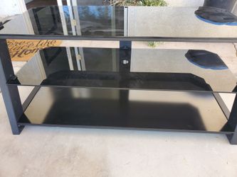 Black Glass 3-Tier TV Stand