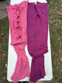 Kids Mermaid Tail Blankets - Set of 2
