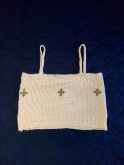 white floral tank top