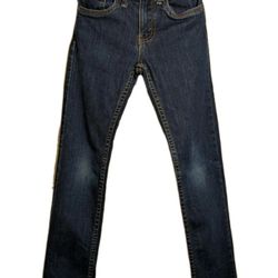 Levi's 510 Blue Skinny Fit Jeans Boys Regular Size 8 24x25 Dark Wash Denim