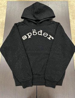 sp5der hoodie “rhinestone vvs” gems all over