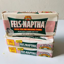 Lot of 3 Vintage Purex Fels Naptha Heavy Duty The Original Laundry Bar Soap
