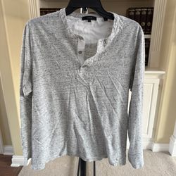 Vince men's linen long sleeve henley