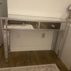 Mirror Vanity Desk with 2 Drawers