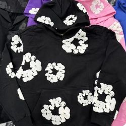Black Denim Tears Hoodie(XL). 3d Puff Print  