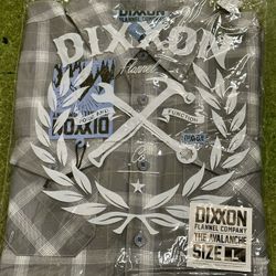 New DIXXON FLANNEL CO “The Avalanche” Shirt Grey White Sz L 