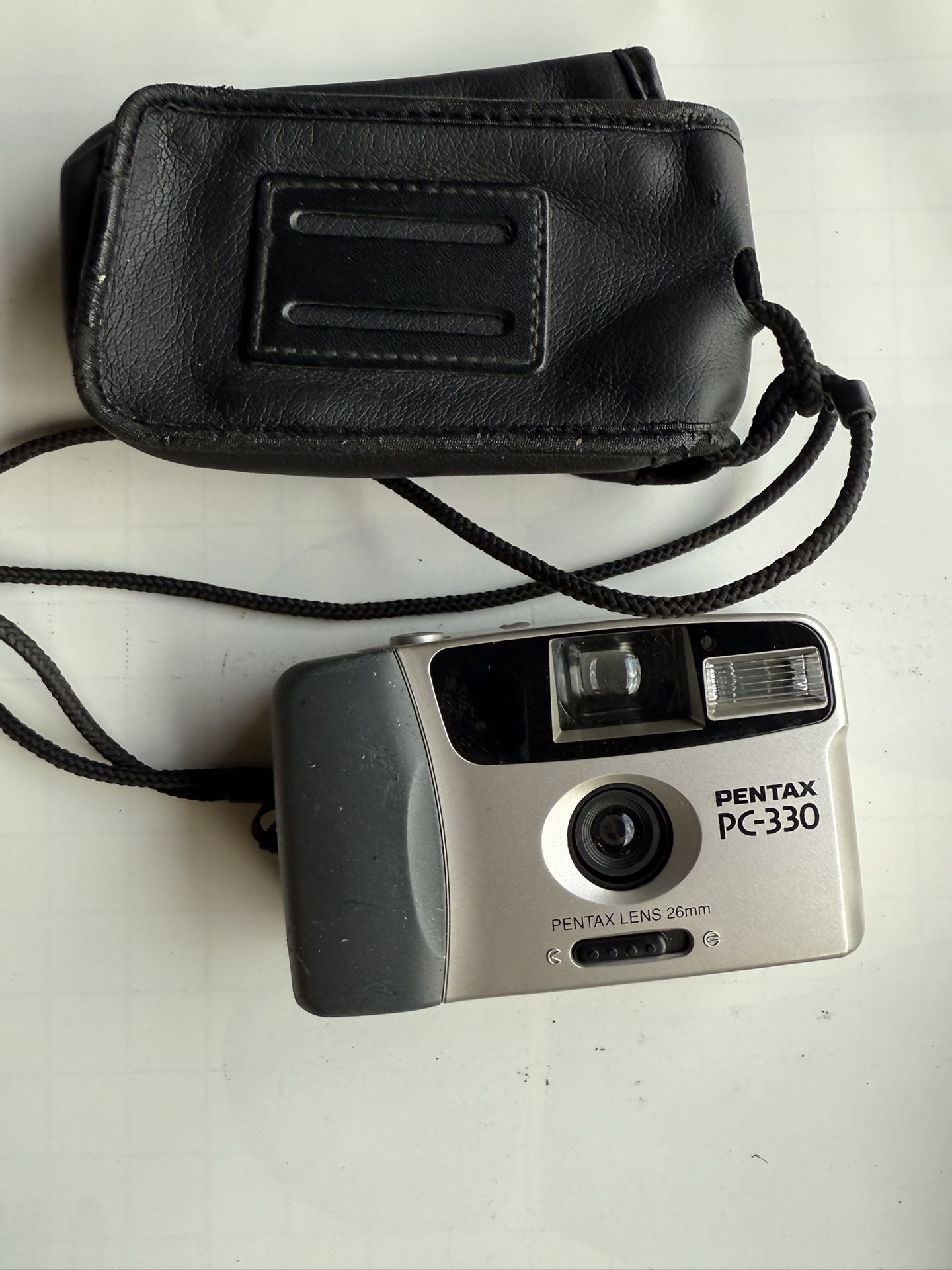 Pentax PC-330 35mm Film Camera Point and Shoot Built-In Flash 26mm Lens 