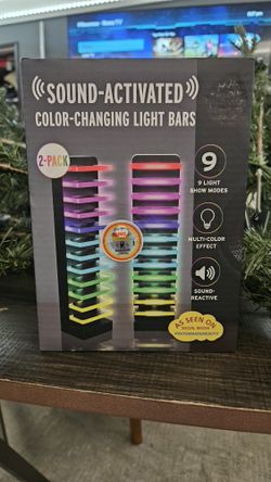 2-pack of Illumalight Sound-Activated Color-Changing LED Light Bars. 