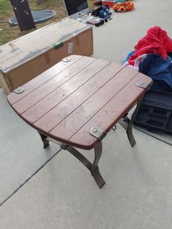 Nice wood top outdoor table