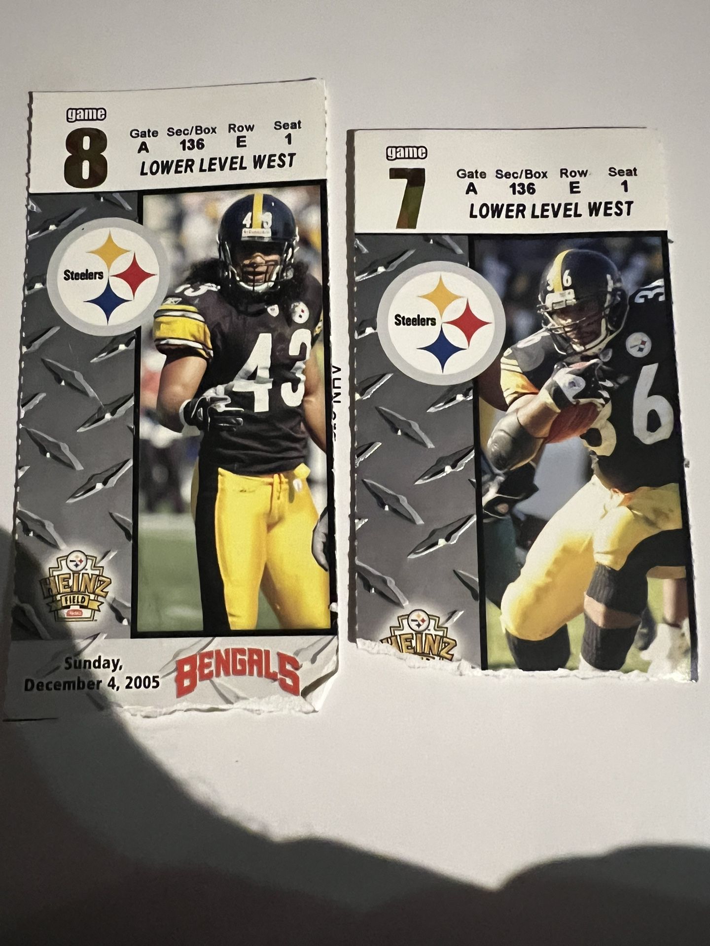 Pittsburgh Steelers Ticket Stubs 2005 Season Games 7 And 8 . 