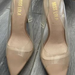 Clear Pump Heels Open Toe Nude