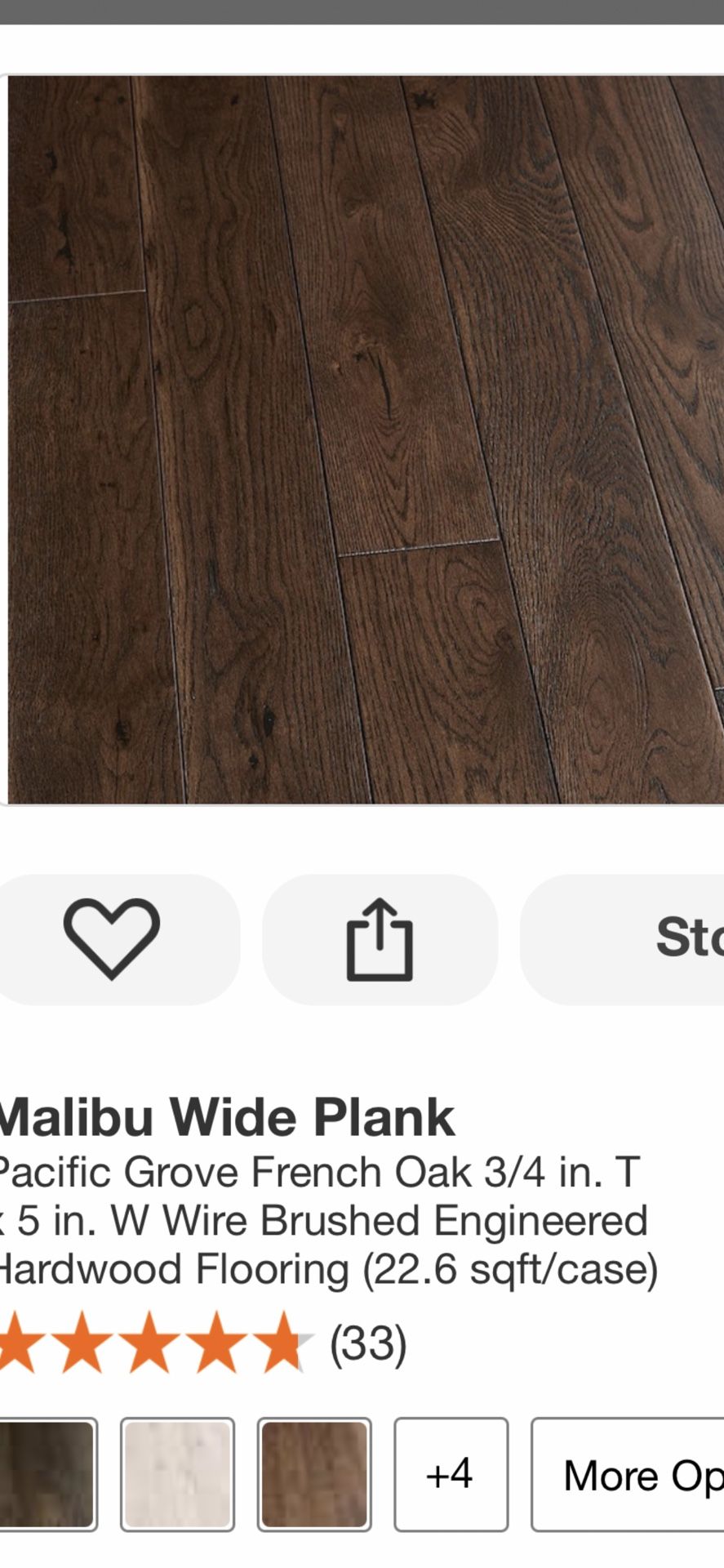 Malibu Wide Plank Pacific Grove French Oak 3/4 in. T × 5 in. W Wire Brushed Engineered Hardwood Flooring (22.6 sqft/case)