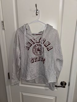PINK Victoria's Secret White Pullover with Maroon ASU Graphic - Size L