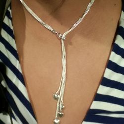 x5 Heart 925 Silver Rope Chain Necklace 