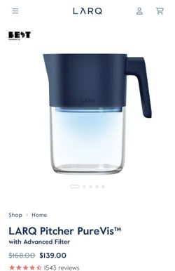 LARQ Pitcher PureVis with Advanced Filter Water Purifier 