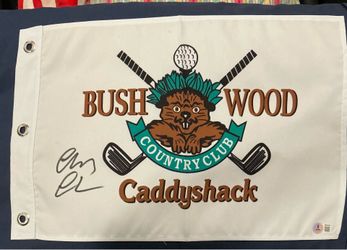 Chevy Chase signed Bushwood golf flag Beckett COA
