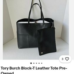 Tory Burch New York Tote Leather Purse  And Wallet 