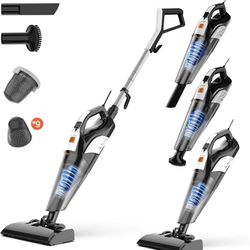 Hihhy Stick-Vacuum Cleaner-Corded Small-Handheld Vacuum - Lightweight Electric Brooms, 20Kpa Powerful Suction 4-in-1 Portable 600W Bagless Mini Hand V