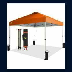 Crown Shades 10x10 Pop-up Canopy- Beach Tent With One Push Setup-Easy Outdoor Sun Shade For Events ,Parties,Camping-Gazebo With Stop-N-Go Cover