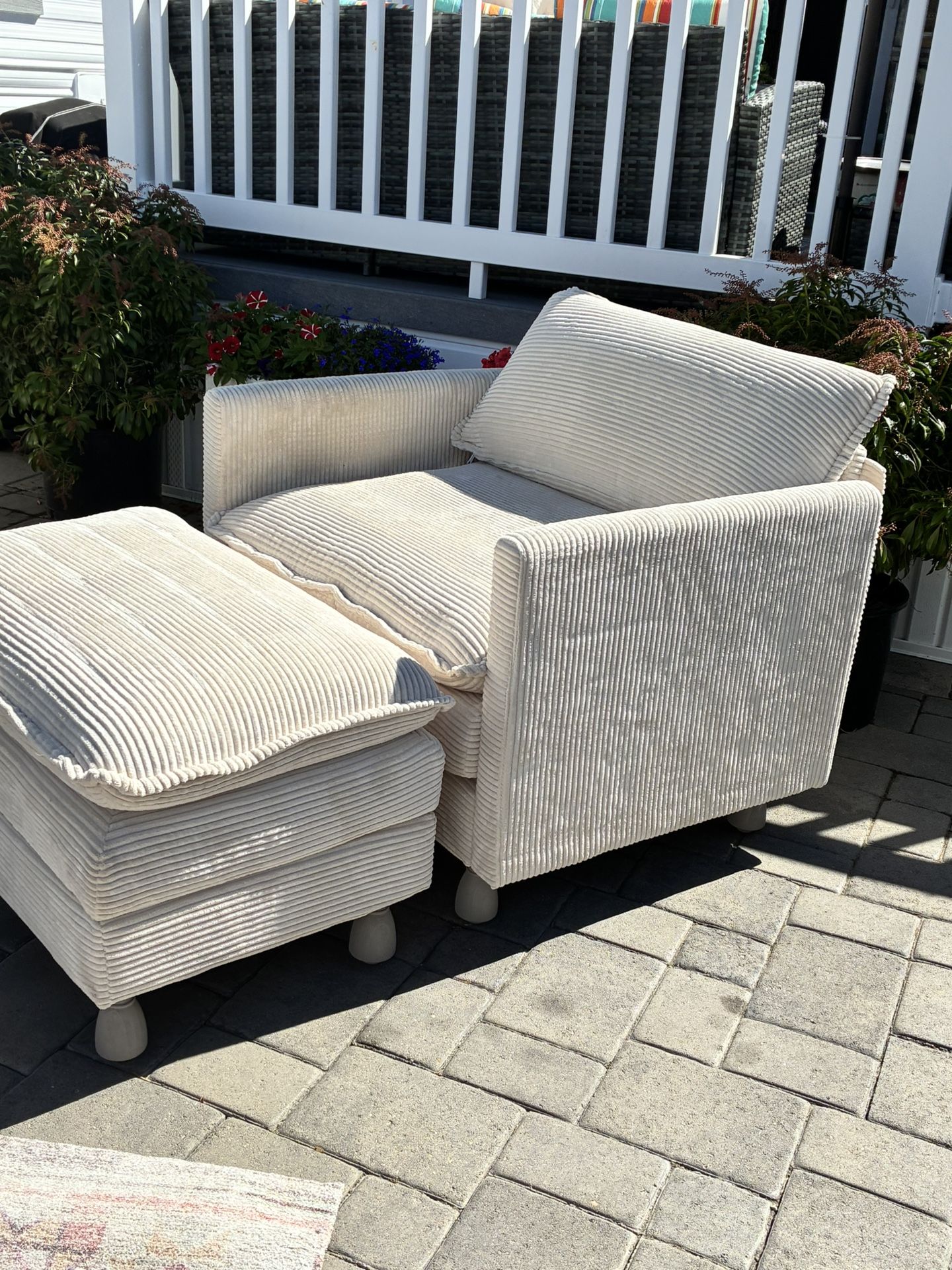 Extra Wide Chair And Ottoman