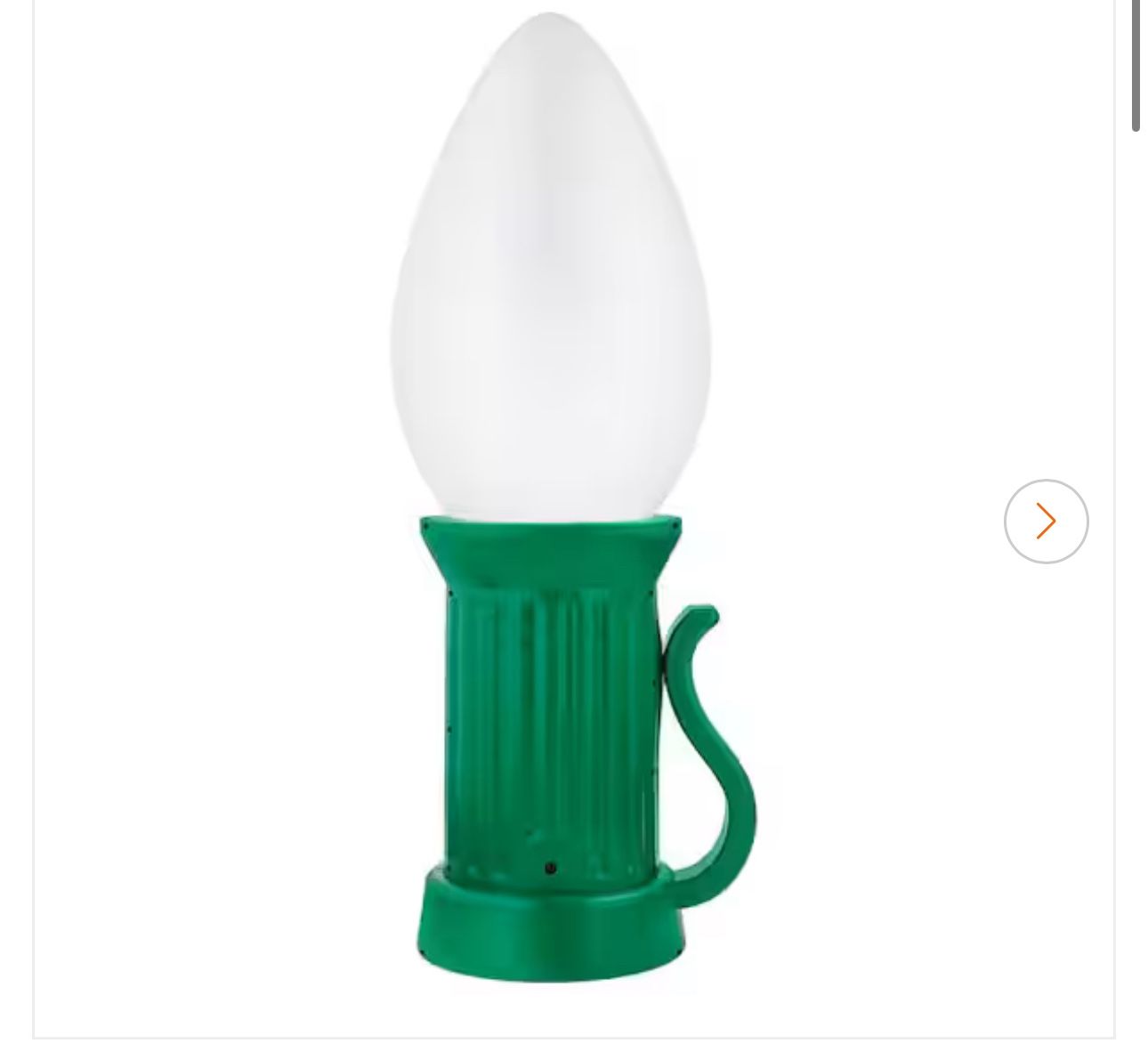 3 ft. Battery Operated LED Jumbo White Bulb Holiday Yard Decoration