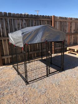 New! Durable 4x4x4 Outdoor Pet Playpen Kennel with Sun & Rain Shade – Perfect for Medium-Sized Pets!
