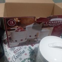 3 ceramic canister set new