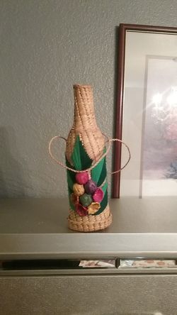 Authentic vintage Mexican woven bottle holder