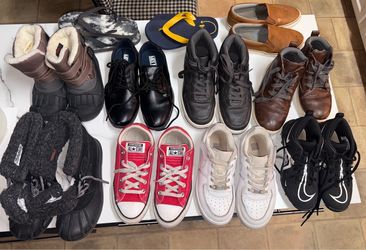 Boy Shoe Bundle /11 Pairs /Youth 1 & 2 Great Quality & Variety/ Nike, Converse, Cat & Jack, Old Navy+