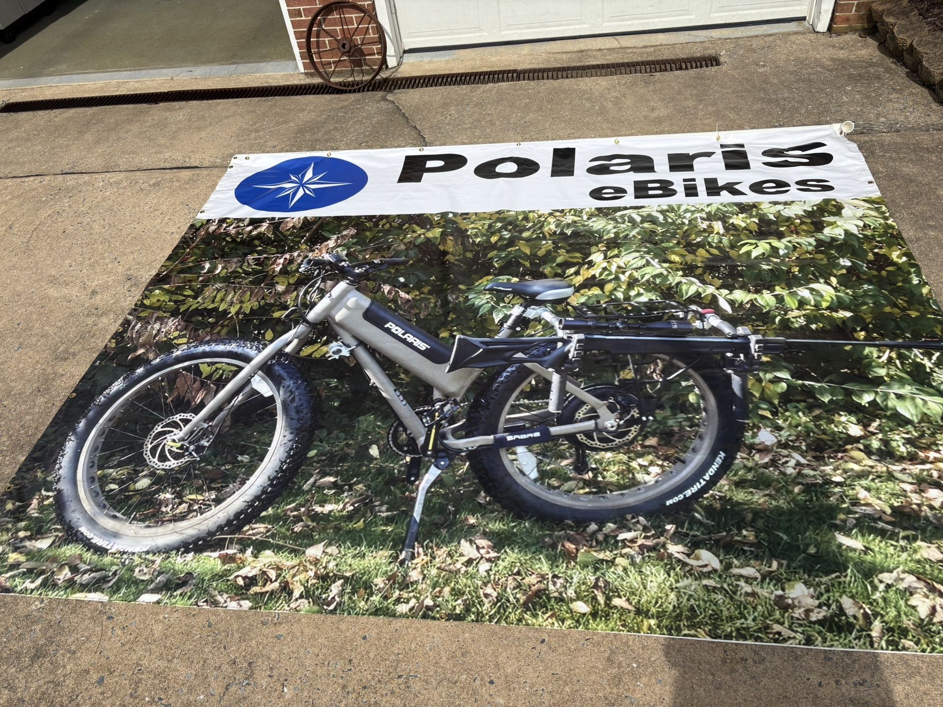 Large Polaris eBike Vinyl Banner 8’x10’ Cool Garage Decor