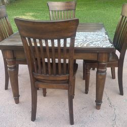Heavy Dining Table With 4 Chairs 