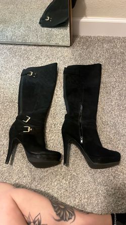 Black Guess boot heels size 8