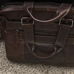 Brown leather briefcase 