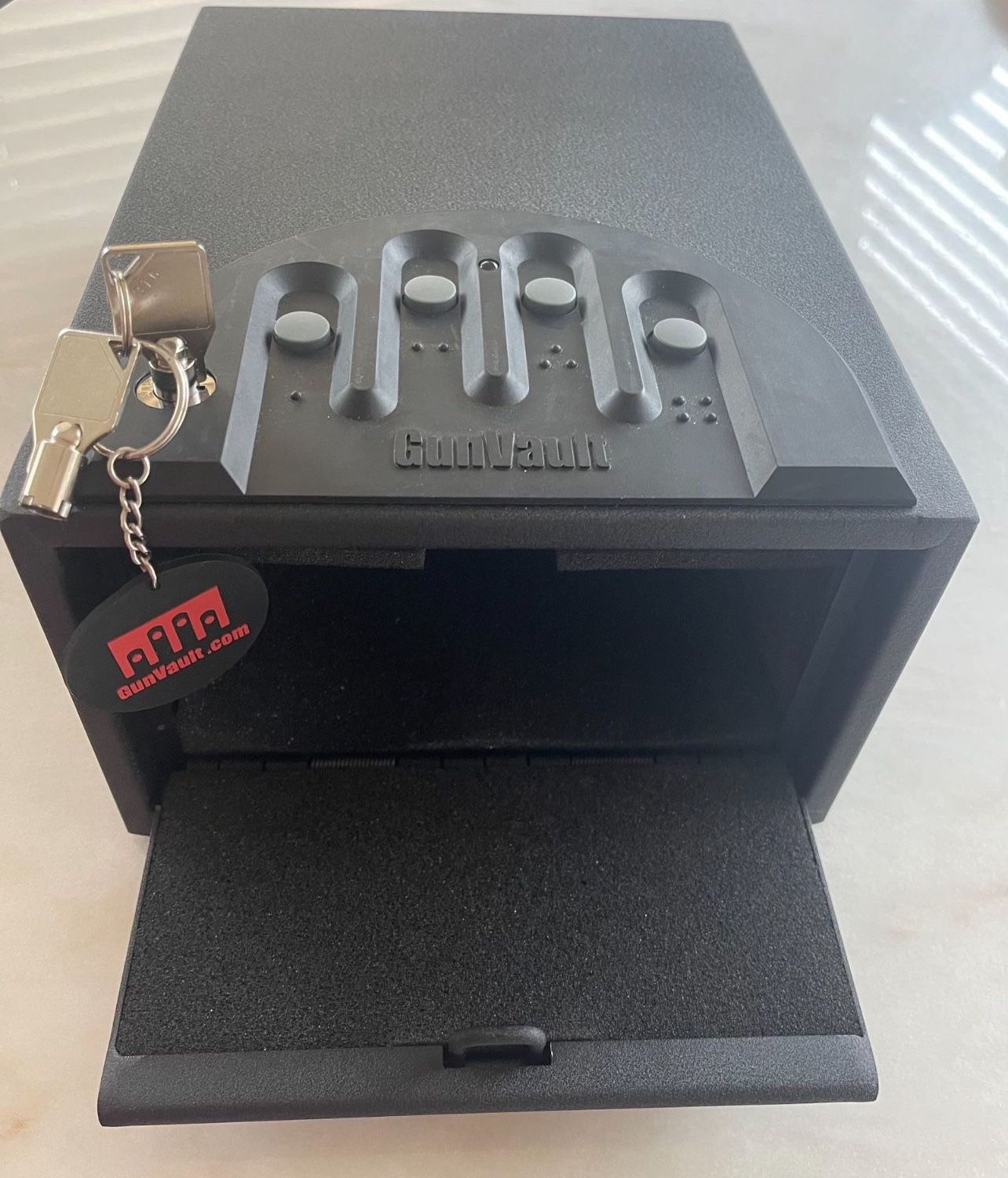 Safe Gun Vault GV 1000 with Electronic Pushbutton Lock, Key Backup, with Manual