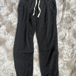 Rip Curl women’s black joggers w cream drawstring size S. 