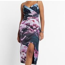 Floral Print Midi Bodycon Dress