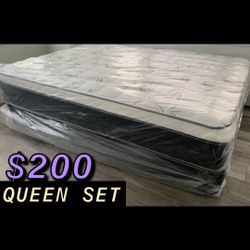 Queen Size euro pillow top mattress Set βΌοΈ