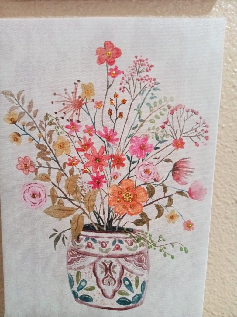 Art Pieces Three Pictures With Sequin Beautiful $3 Takes All Three Boho