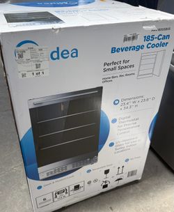 Midea 23.4-in 185-can capacity stainless steel refrigerator