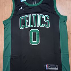 Jayson Tatum Boston Celtics Black With Green Jersey 