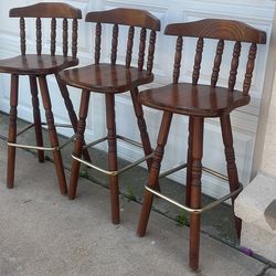 Vintage Real Wood 3 bar chairs in very good condition, see description below. $50 each or all $100
