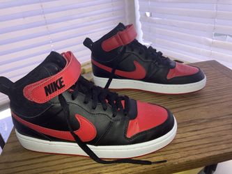 Nike Court Borough Mid 2 GS Bred Retro Black/Red School Sneakers,