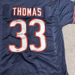 Calvin Thomas Signed Autograph Custom Jersey - Beckett Coa - Chicago Bears