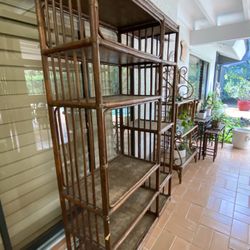 Large Rattan Etagere/Shelfs Indoors Or Outdoors 