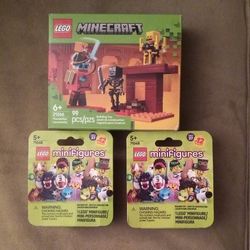 Lego Bundle Minecraft The Nether Lava Battle With 2 Mini Figures Series 27