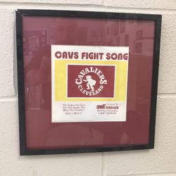 Framed Original Cavs’ Fight Song Record