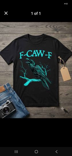 F-CAW-F Raven Graphic Black T-Shirt