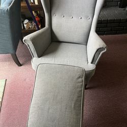 IKEA Wingback Chair And Footstool